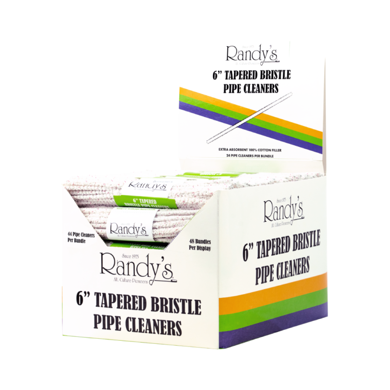 Randy’s 6” Tapered Bristle Pipe Cleaner (Display box with 48 Bundles