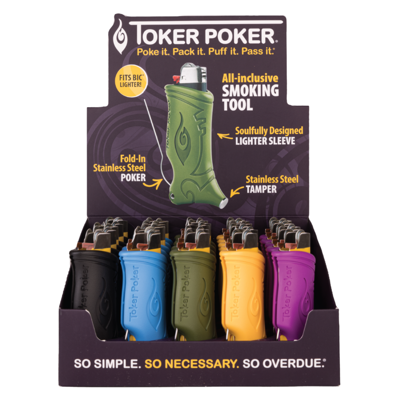 Toker Poker For BIC Lighters Assorted Standard Color Mix 25 Pieces