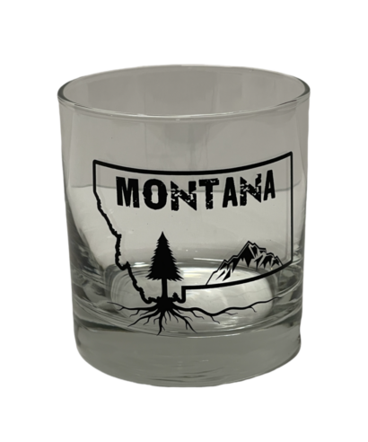 Whiskey Glass - 11oz. - Montana Roots Logo - SV-13
