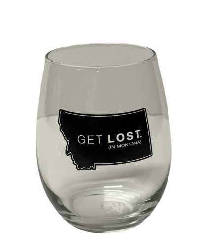 Wine Glass - Stemless - 15oz. - Get Lost Logo - SV-62